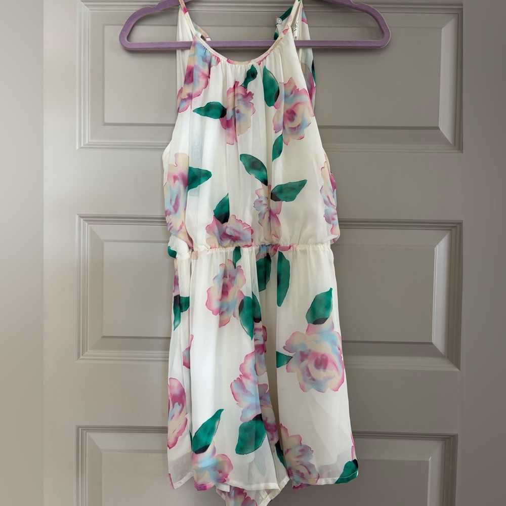 White Floral Romper